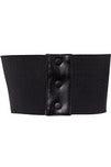 Lavish White w/Black Lace Overlay Corset Belt Cincher - AMIClubwear