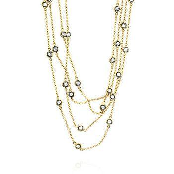 Layered Bezel Golden Necklace - AMIClubwear