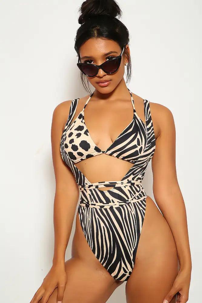 Leopard Animal Print Cheeky Two Piece Swimsuit - AMIClubwear