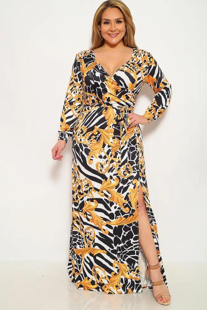 Leopard Graphic Print Plus Size Party Dress - AMIClubwear