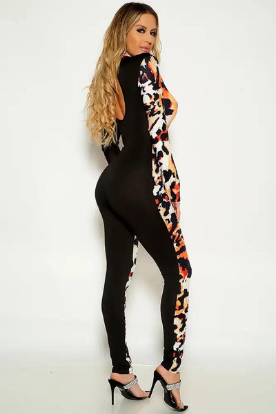 Leopard Long Sleeve Mesh Sexy Jumpsuit - AMIClubwear