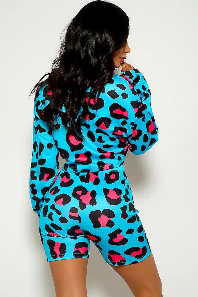 Leopard Print Long Sleeve Two Piece Outfit - AMIClubwear