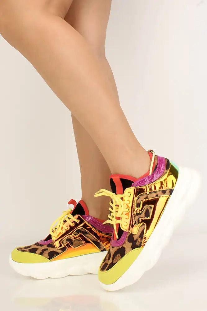 Leopard Print Multi Casual Sneakers - AMIClubwear