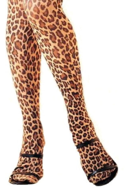 Leopard Print Nylon Tights - AMIClubwear