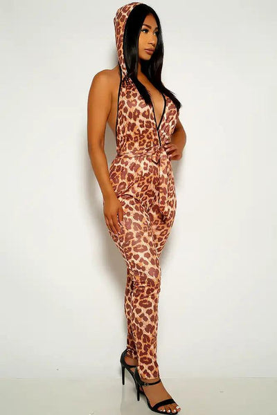 Leopard Print Plus Size Jumpsuit - AMIClubwear