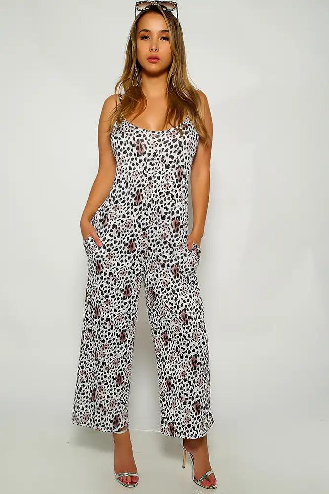 Leopard Print Sleeveless Jumpsuit - AMIClubwear