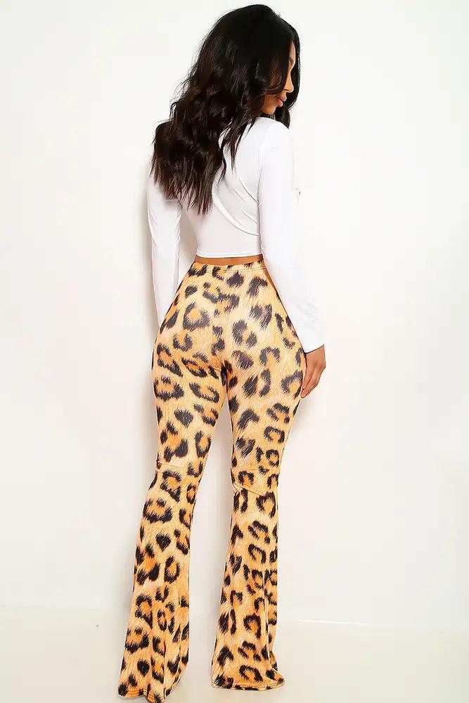 Leopard White Long Sleeve Two Piece Outfit - AMIClubwear