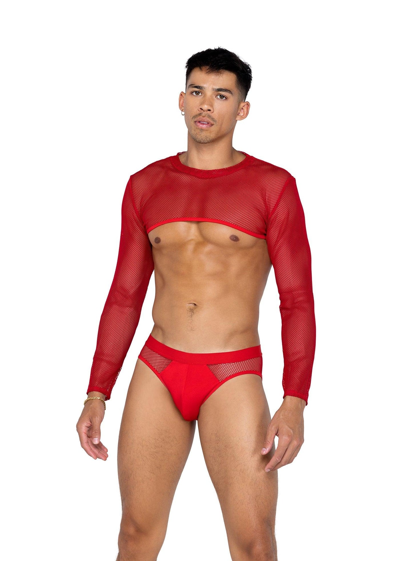 LI589 - Mens X-Posed Crop Top - AMIClubwear