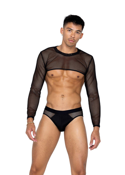 LI589 - Mens X-Posed Crop Top - AMIClubwear