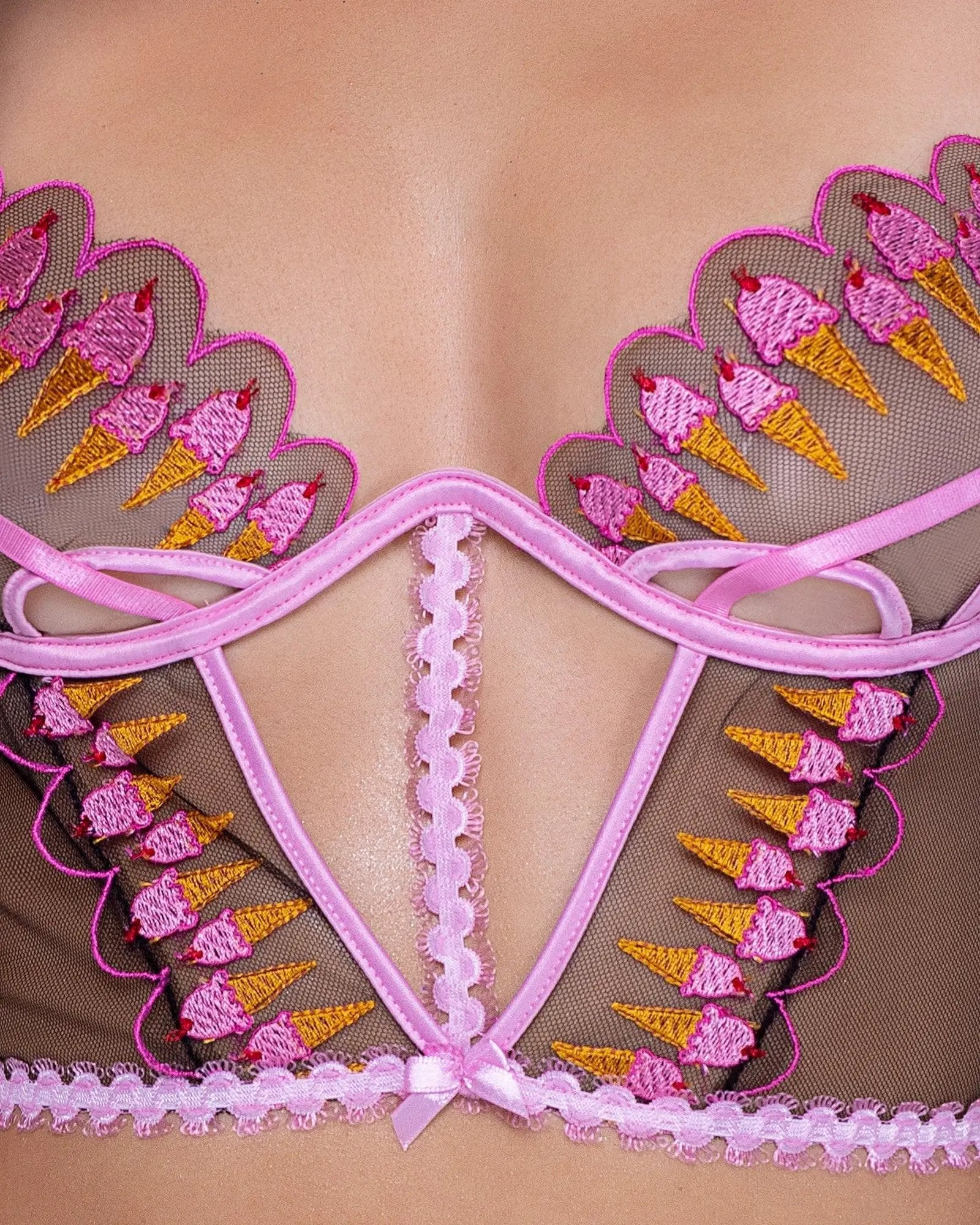 LI598 - Strawberry Sherbet 2-Piece  Bustier Short Set