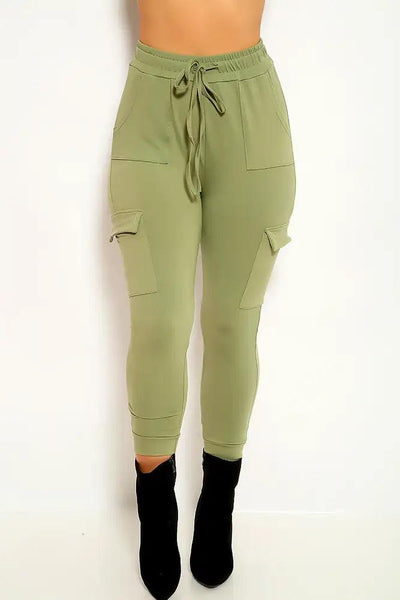 Light Olive Stretchy Pants - AMIClubwear