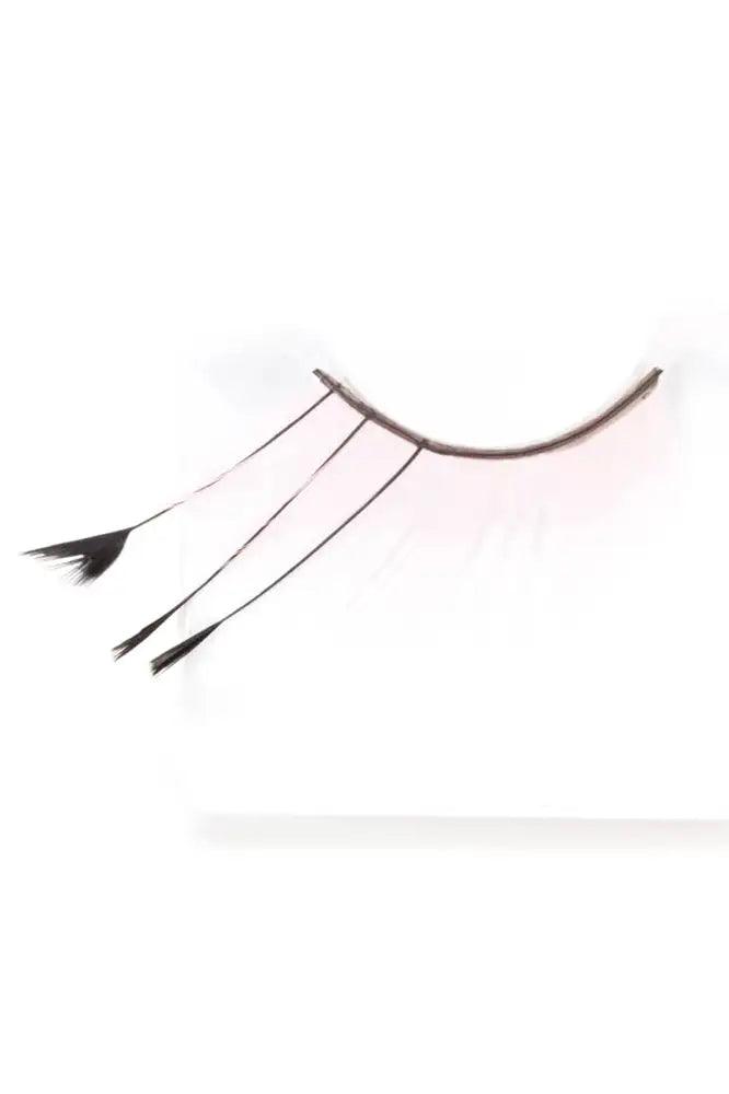 Light Pink Faux Feather Trim Faux Lashes - AMIClubwear