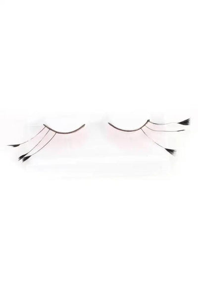 Light Pink Faux Feather Trim Faux Lashes - AMIClubwear