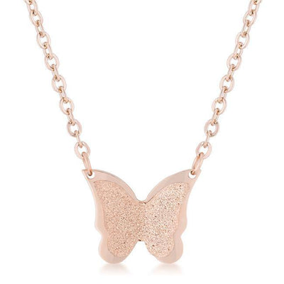 Light textures accent a simple butterfly design in this feminine necklace. - AMIClubwear