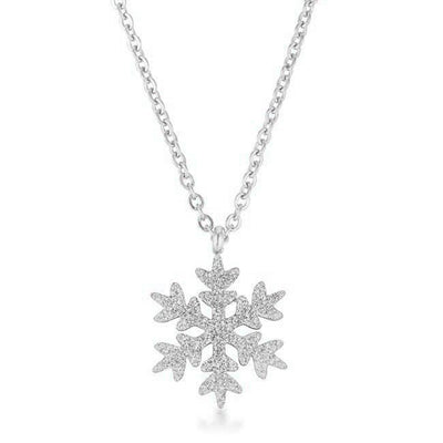 Light textures accent a simple snowflake design in this feminine necklace. - AMIClubwear
