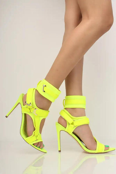 Lime Pointy Toe Lycra High Heels - AMIClubwear