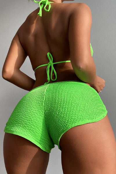 Lime Ruffled Cheeky Sexy Two Piece Swimsuit - AMIClubwear