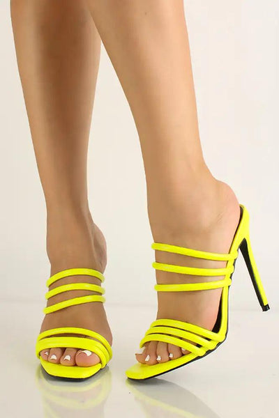 Lime Strappy Slip On High Heels - AMIClubwear