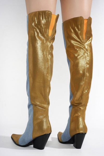 LOWA - GOLD Thigh High Boots - AMIClubwear