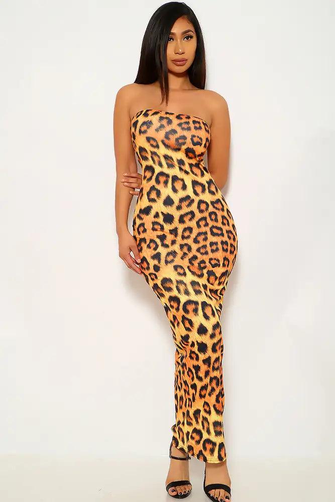 Marigold Black Leopard Print Two Piece Dress - AMIClubwear