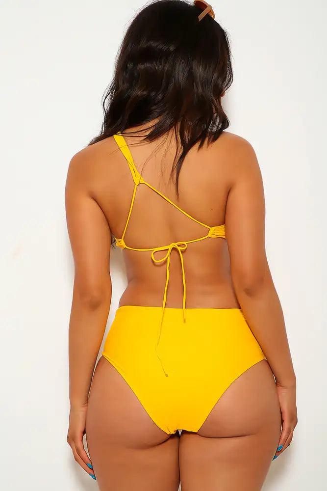 Marigold Knotted Cut Out Two Piece Swimsuit - AMIClubwear