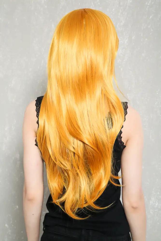 Marigold Side Sweep Bangs Wavy Hair Costume Wig - AMIClubwear