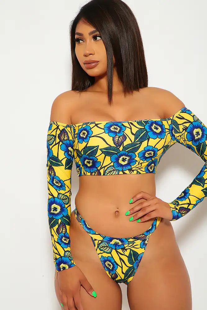 Marigold Teal Two Piece Swimsuit - AMIClubwear