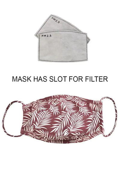 Mauve White Printed Reusable Face Mask - AMIClubwear