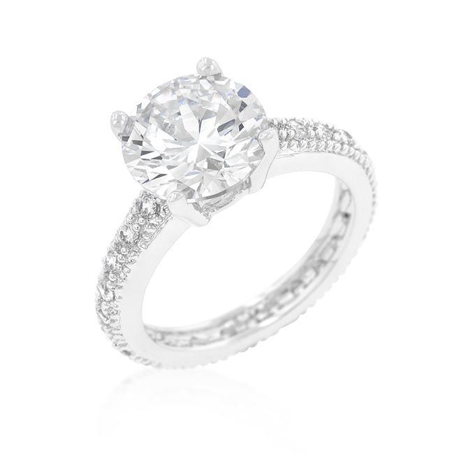 Micro-pave Cubic Zirconia Engagement Ring - AMIClubwear