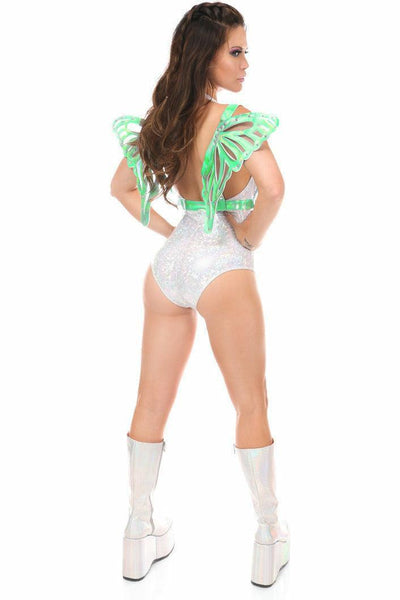 Mint Green Holo Large Butterfly Wing Body Harness - Daisy Corsets