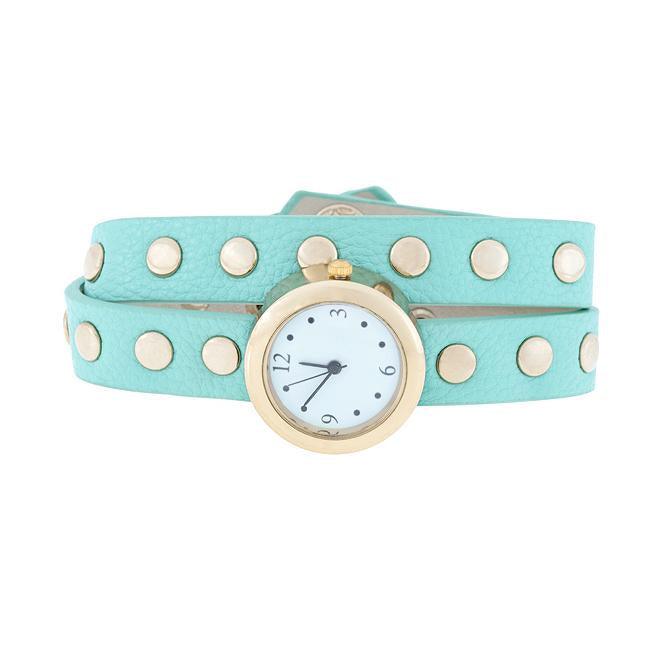 Mint Round Studded Wrap Watch - AMIClubwear