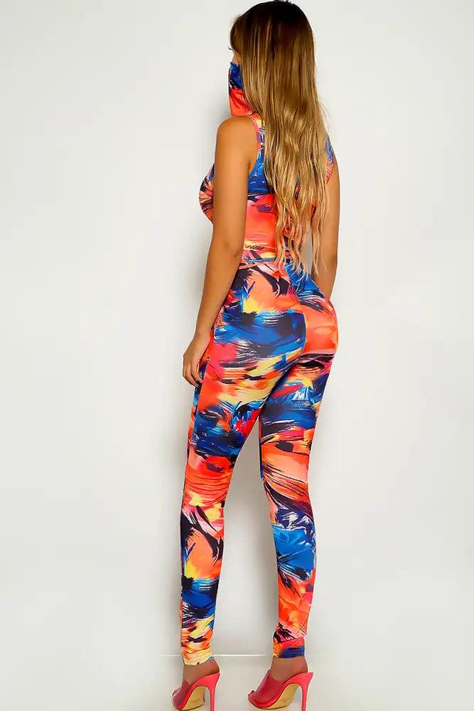 Multi Graphic Print Strappy Jumpsuit - AMIClubwear