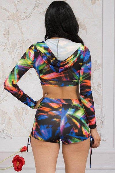 Multi Printed 2 Pc Top And Short Set - AMIClubwear