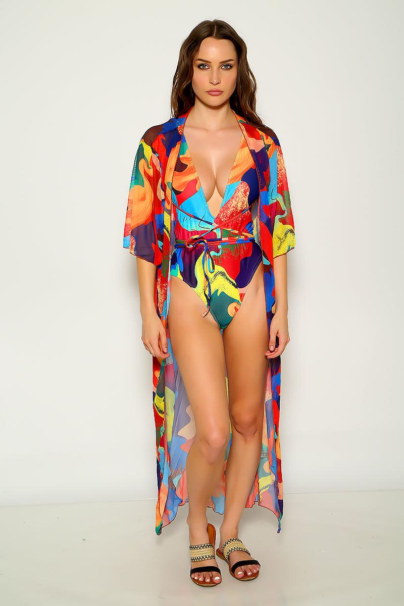 Multi Printed V-Cut Two Piece Sexy Swimsuit - AMIClubwear