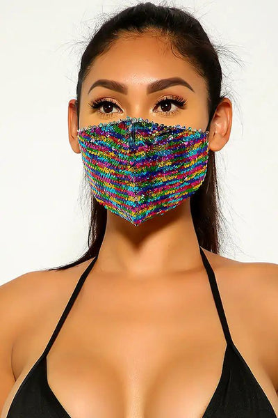 Multi Sequins Reusable Washable Mask - AMIClubwear