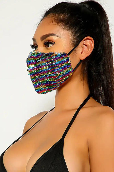 Multi Sequins Reusable Washable Mask - AMIClubwear