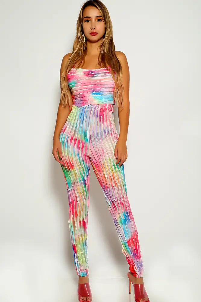 Multi Strapless Two Tone Two Piece Outfit - AMIClubwear