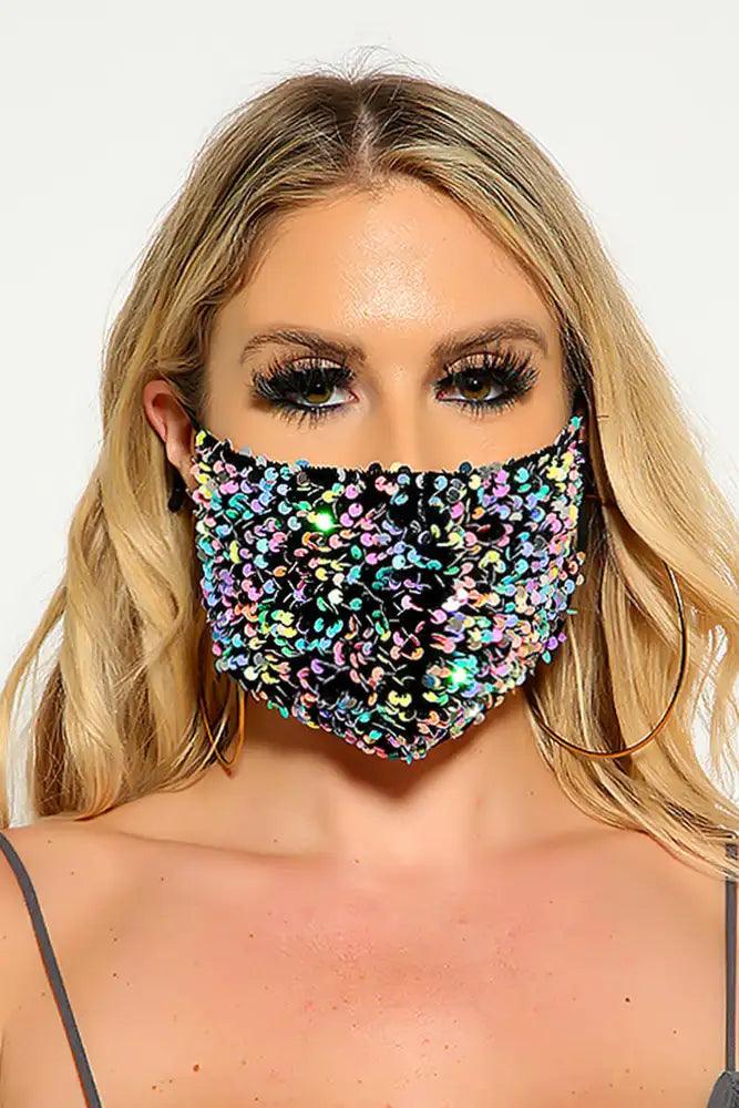 Multi Velvet Sequin Reusable Mask - AMIClubwear