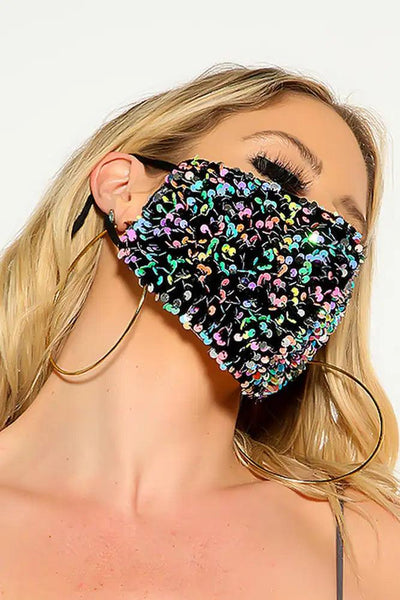 Multi Velvet Sequin Reusable Mask - AMIClubwear