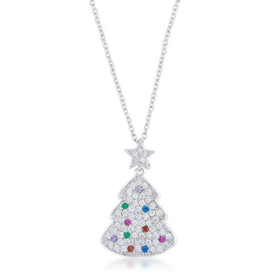 Multicolor Christmas Tree Drop Necklace - AMIClubwear
