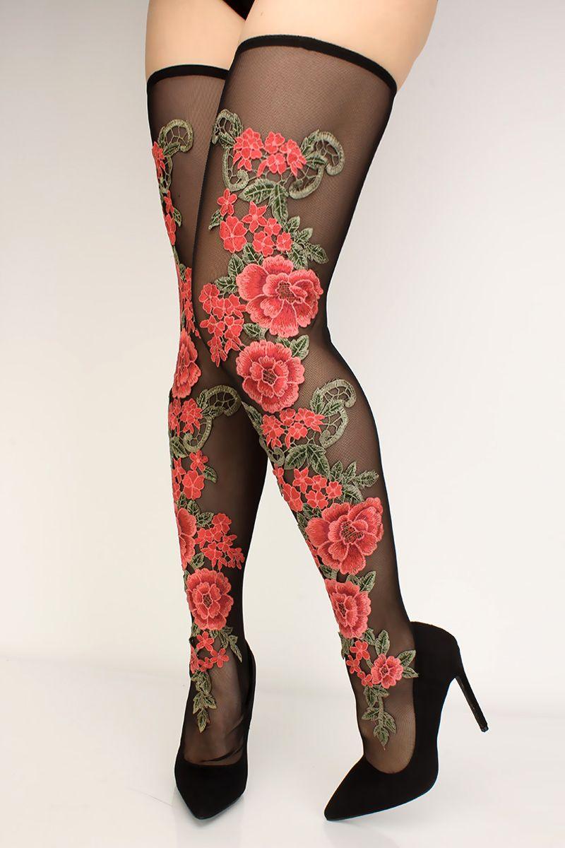Multiple Mesh Thigh High Boots - AMIClubwear