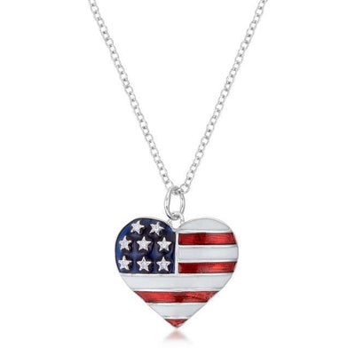 My country tis of thee and with this beautiful necklace you can show the world your heart for the United States. With red white and blue enamel - AMIClubwear