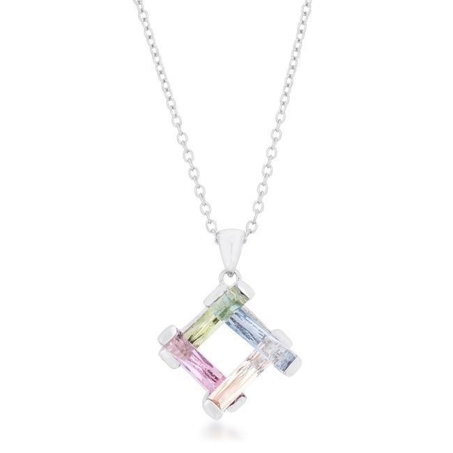 Myra Necklace 10ct Multicolor Rhodium Necklace - AMIClubwear