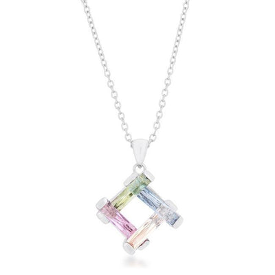 Myra Necklace 10ct Multicolor Rhodium Necklace - AMIClubwear