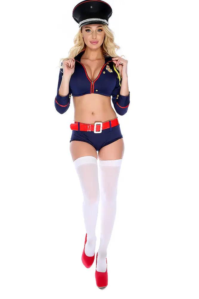 Navy Anchor 4pc Sailor Costume - AMIClubwear