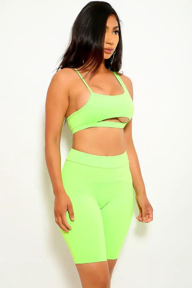 Neon Lime Two Piece Outfit - AMIClubwear