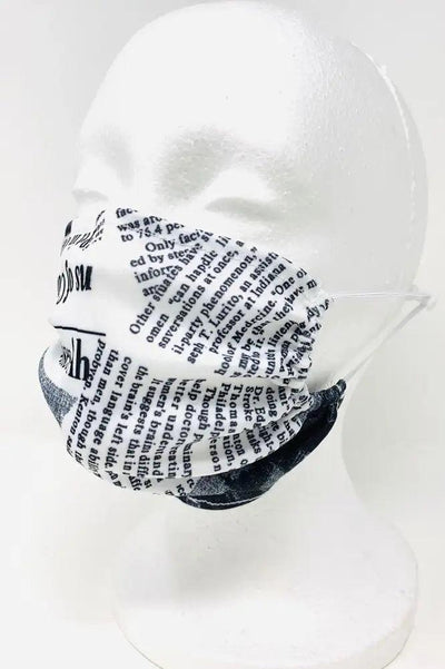 Newspaper Print Reusable Face Mask - AMIClubwear