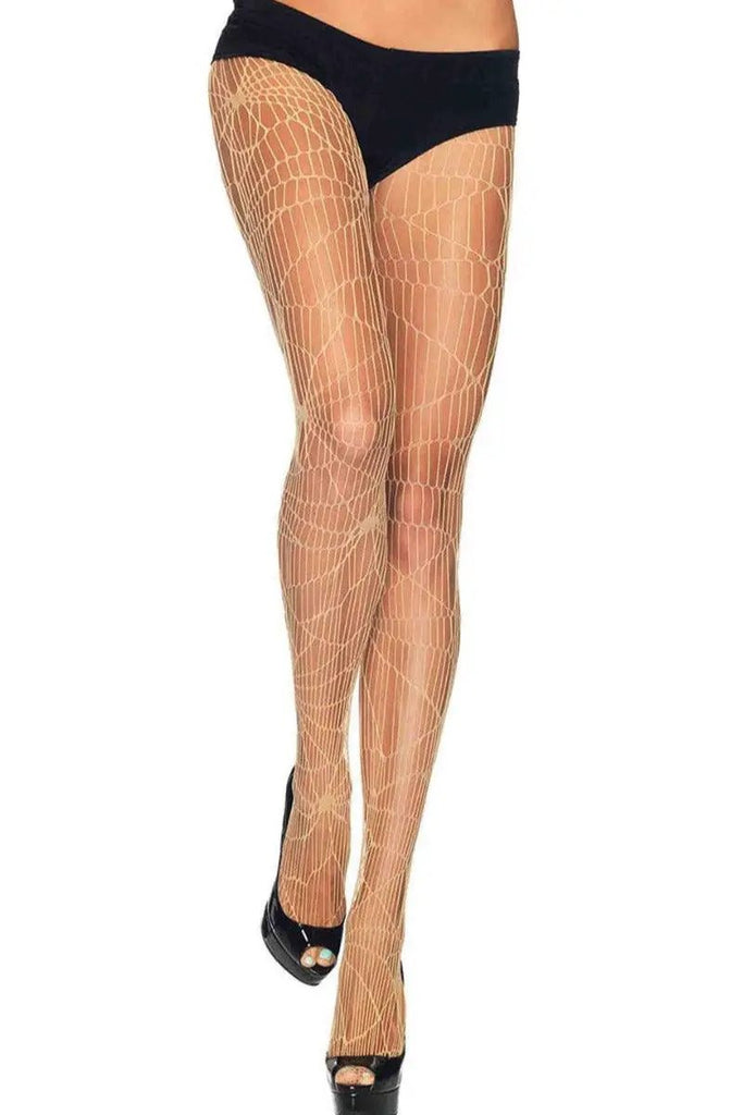 Nude Distressed Netted Pantyhose