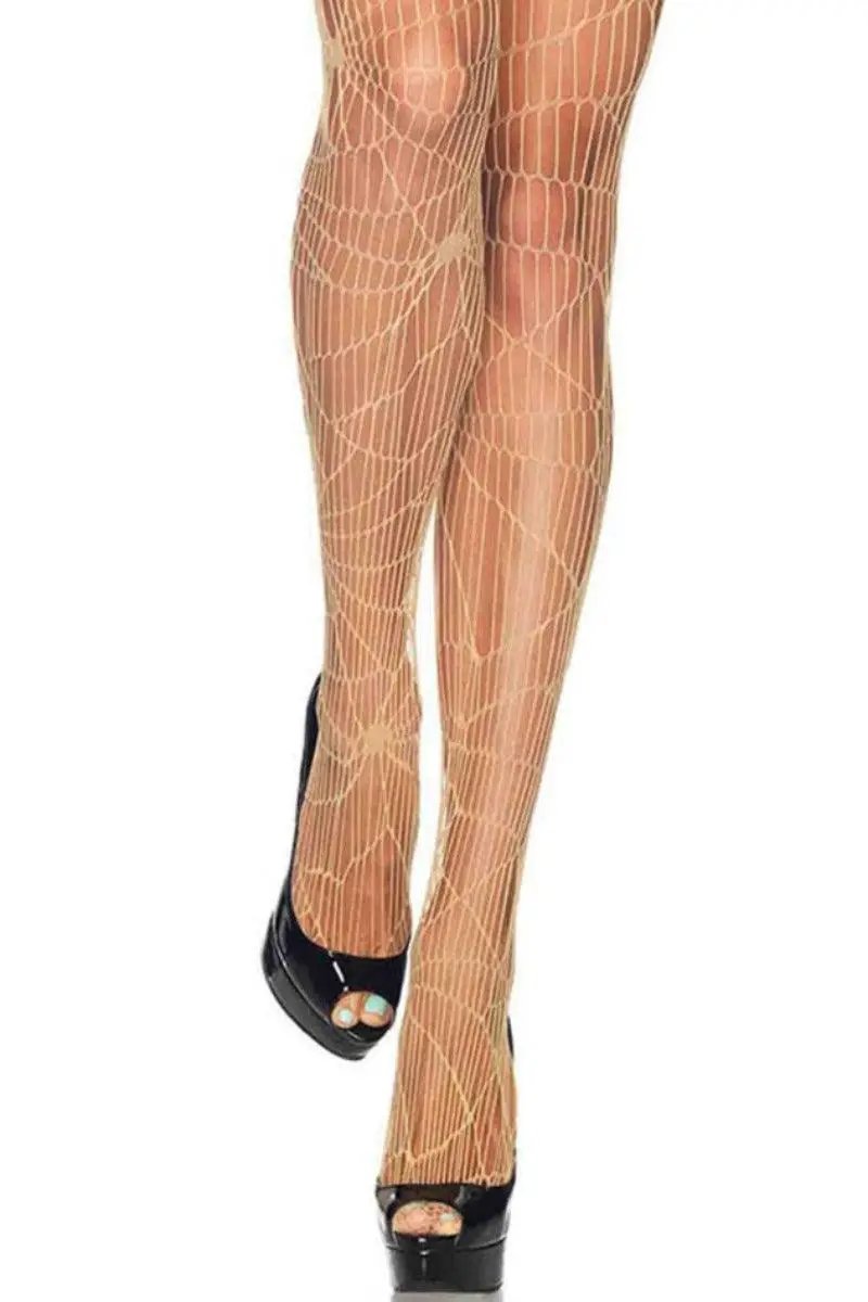 Nude Distressed Netted Pantyhose