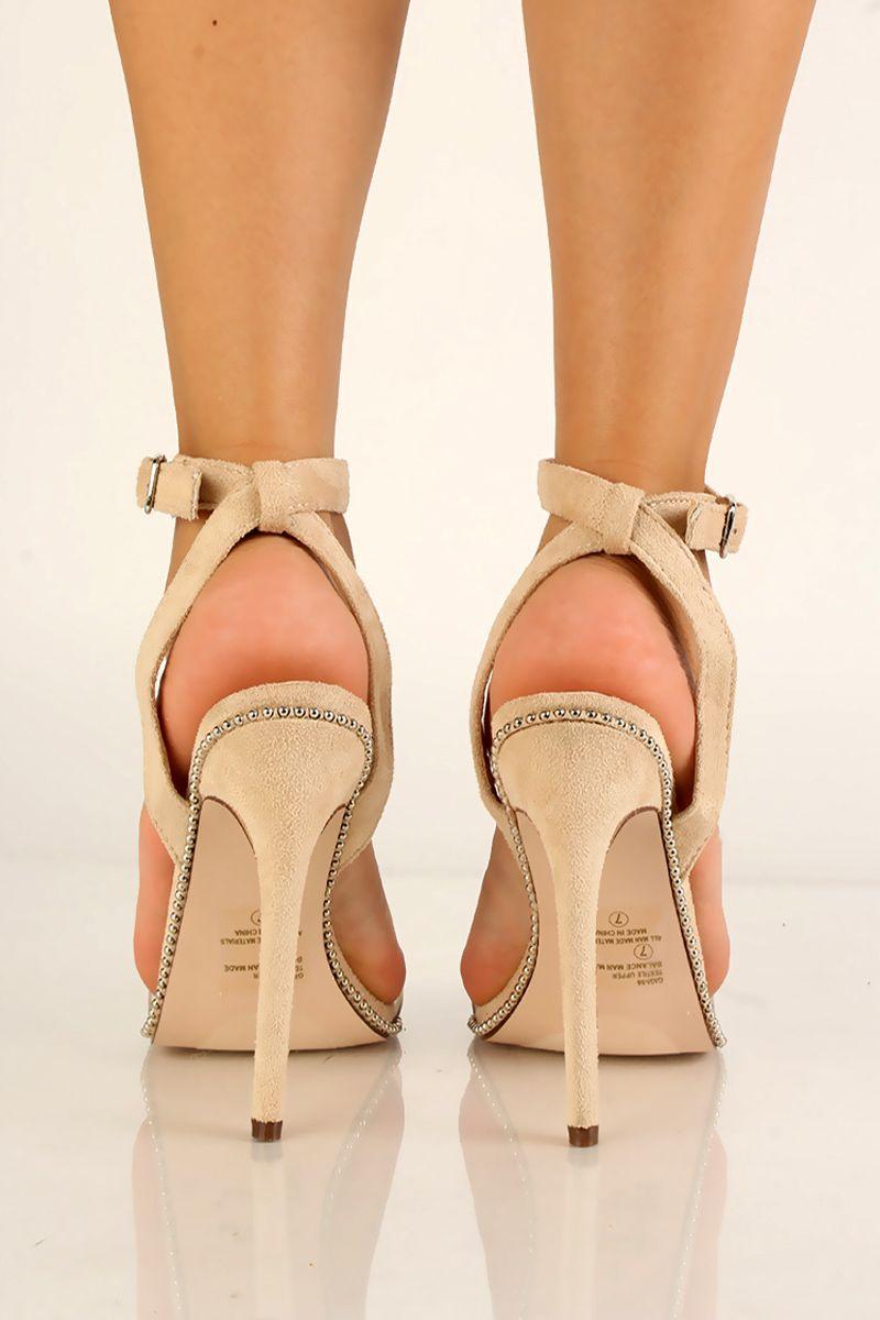 Nude Open Toe Clear Strap High Heels - AMIClubwear